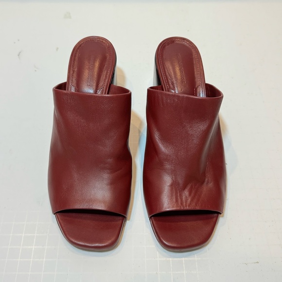 SCANLAN THEODORE Open Toe Leather High Heel Mules Cherry Heels Eu39 US8.5 - Picture 4 of 7